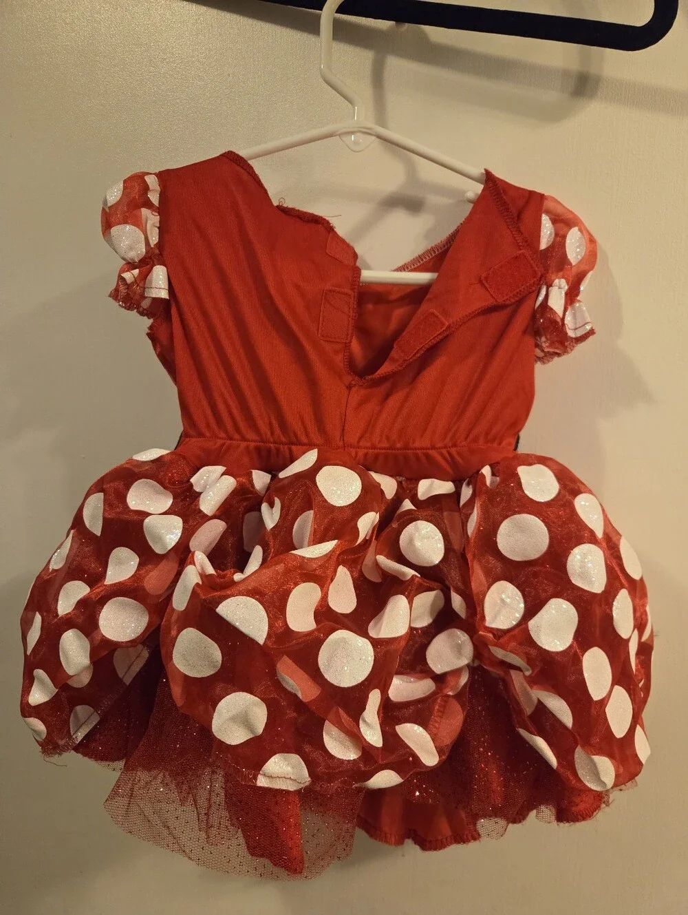 Disney Minnie Mouse Costume Glitter Puffy Skirt with Mickey Ears Bow Headband 2T